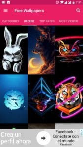 Free wallpapers and backgrounds application Android